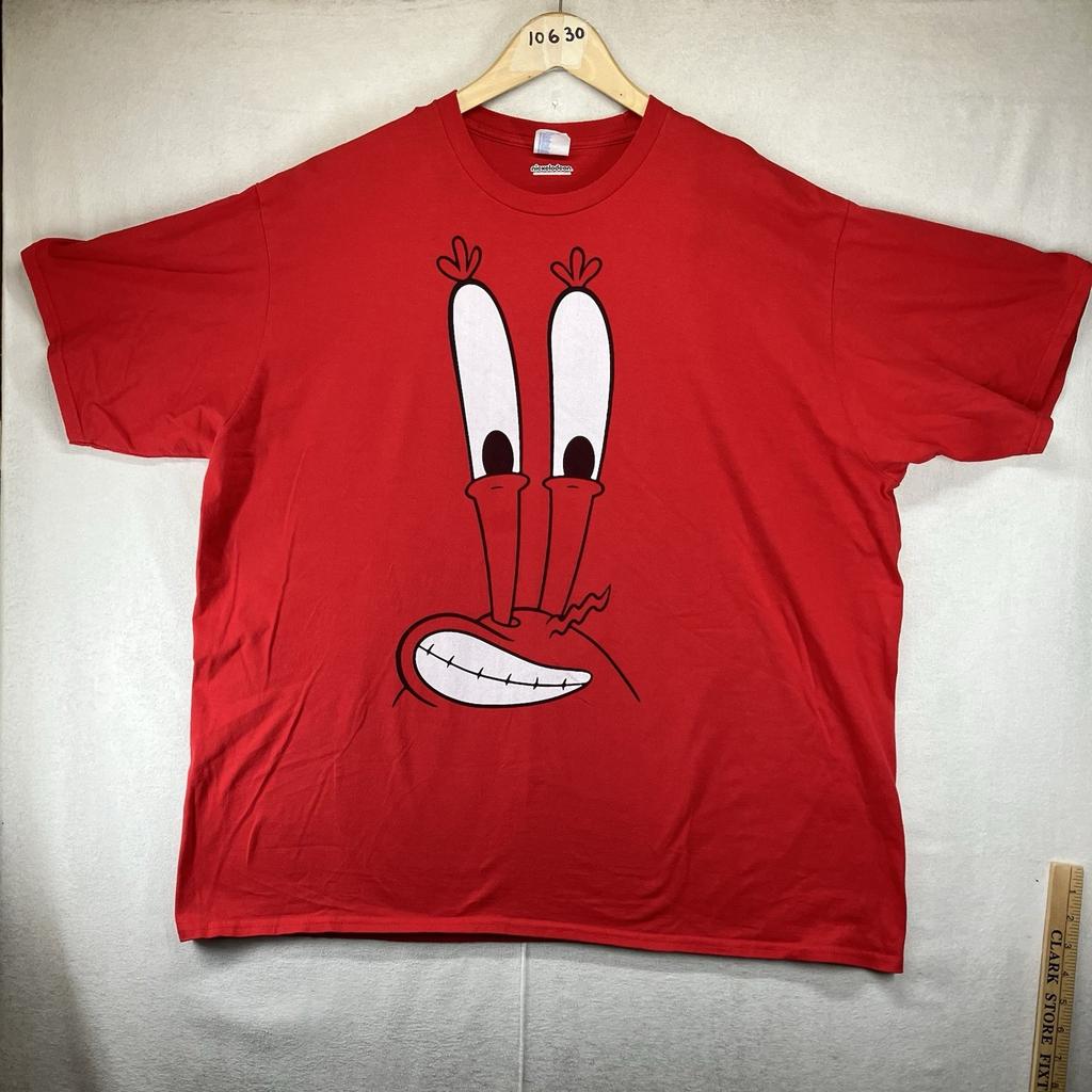 Vintage y2k SpongeBob SquarePants MR KRABS T Shirt XXL 2XL Front Face Graphic