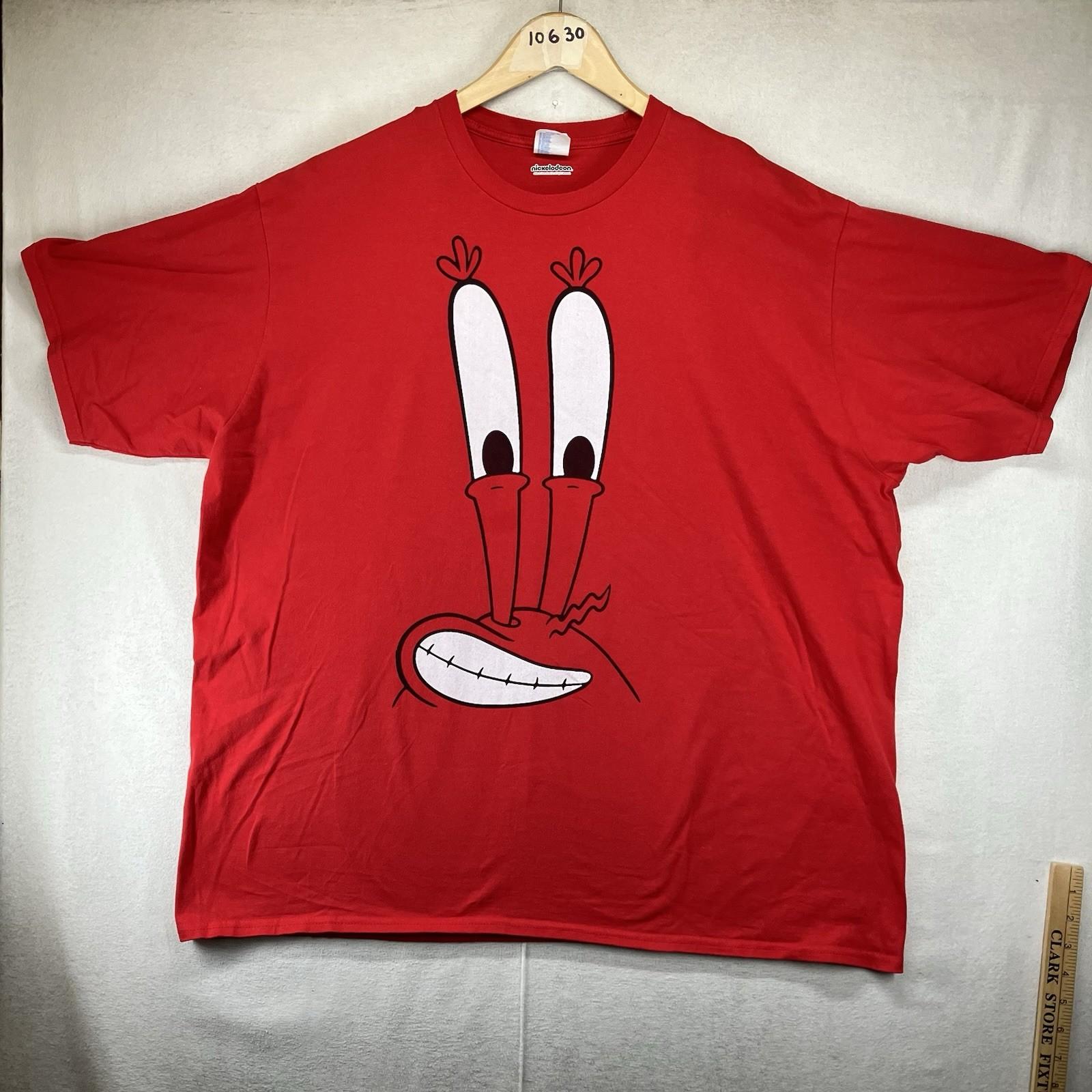 Vintage y2k SpongeBob SquarePants MR KRABS T Shirt XXL 2XL Front Face Graphic S