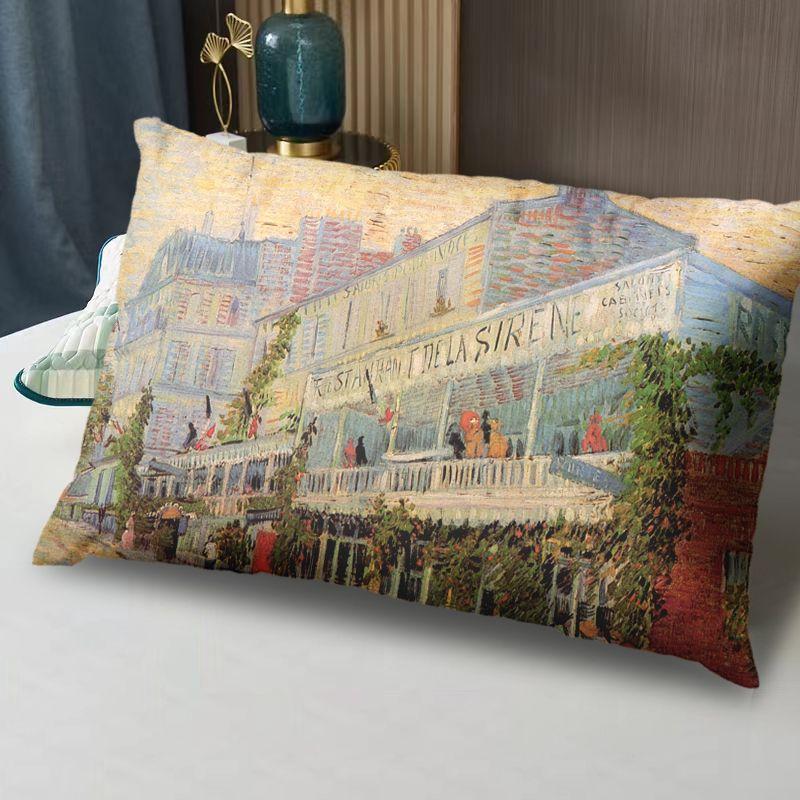 Van Gogh Oil Painting Pillow, Comfortable for Student Dormitory and Home, Single-Sided Customizable Pillow Core and Case