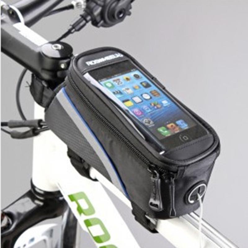 Waterproof Cycling Bike Bicycle Front Frame Tube Shock Absorption Padded Bag Case for Cell Phone