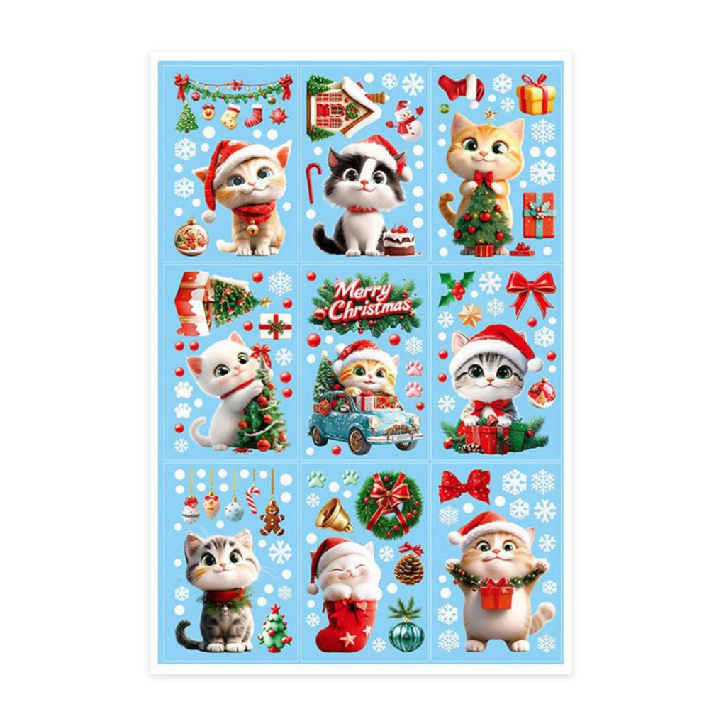 Christmas Window Clings with Snowman and Snowflake Designs, Static Cling Glass Decals for Holiday Decor
