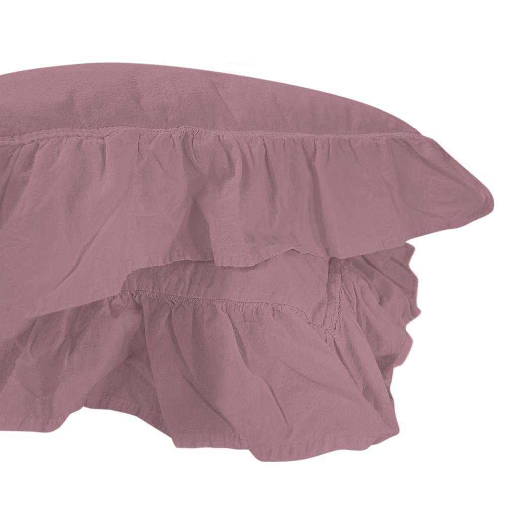 Pillowcases 40 X 40 with Ruffles, Lilac Heather, Set of 2