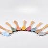 New Wooden Handle Silicone Fork Spoon Utensils Soft Resistant To Falling Feeding Cutlery Food Fork Spoon Kitchen Accessories
