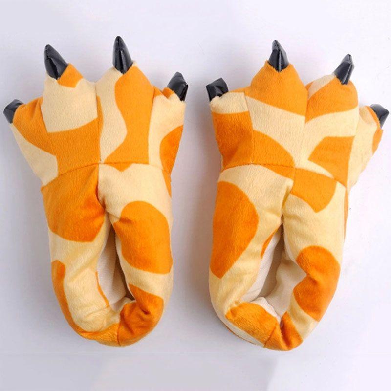 Cozy Dinosaur Cosplay Costume Slippers With Soft Plush Paw Shoes For Winter Warmth