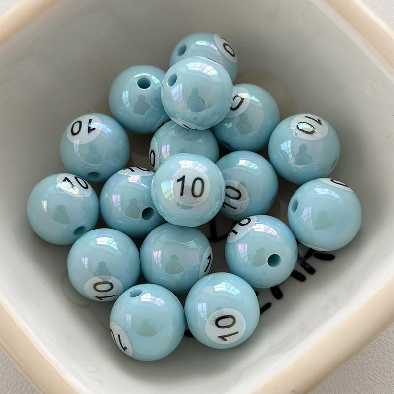 1Pc 16Mm Round Acrylic Big Hole Billiards Ball Loose Spacer Beads For Jewelry Making Diy Handmade Bracelet Findings