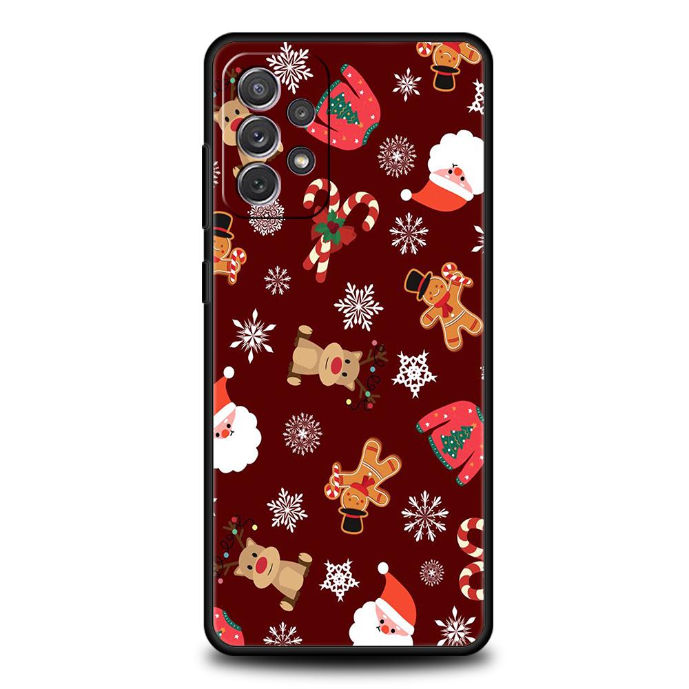 New Year Christmas Phone Case for Samsung Galaxy A55 A35 A15 A14 A25 A54 A51 A71 A72 A73 A32 A52 A52S A41 5G Silicone Shell Bags