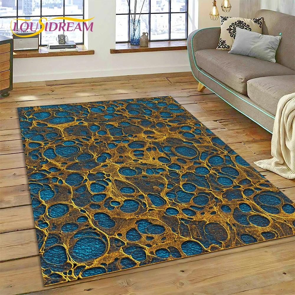 Dream Colour Marble Blue Green Gold Luxurious Carpet Rug for Home Living Room Bedroom Sofa Doormat Decor