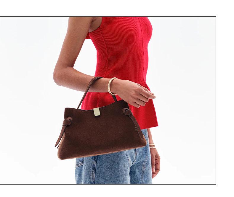 YUZEFI Potsticker Retro semišová taška přes rameno pro podzim/zimu