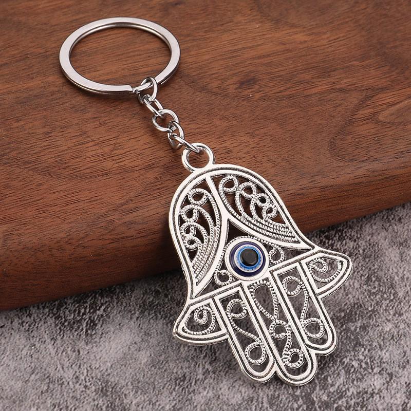Blue-Eyed Owl Evil Eye Retro Charm Keychain Pendant