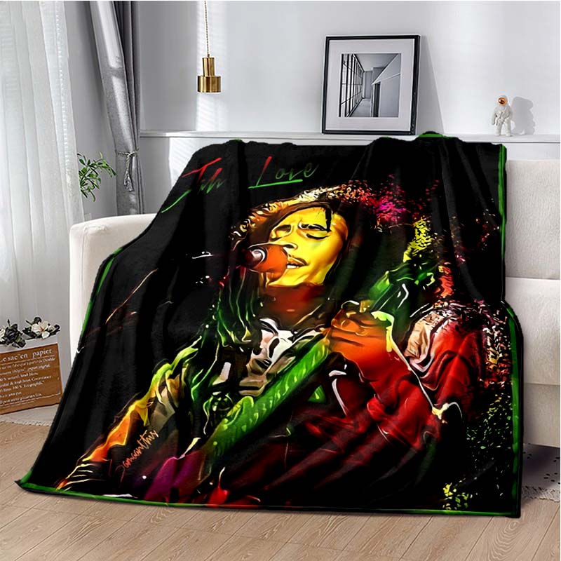 Bob Marley Music Throws Blanket for Kid Couch Sofa Travel Home Picnic Hiking Bed Beding Super Soft Flannel Blanket Birthday Gift