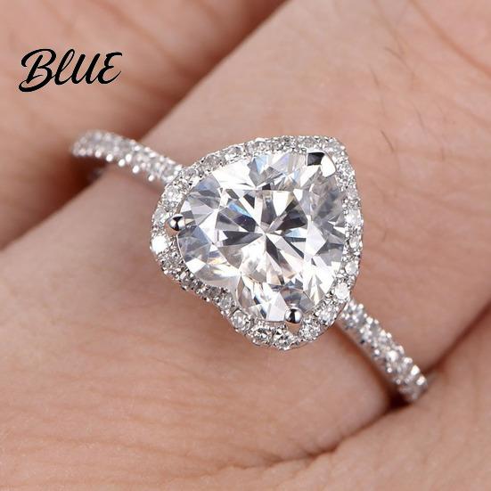 Rhinestone Band Ring Cubic Zirconia Heart Rhinestones Women Sparkling Elegant