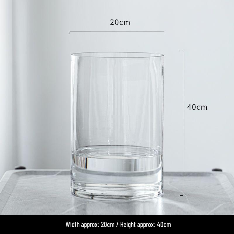 Elegant Transparent Glass Vase for Home Décor – Large Straight Tube Design for Floral Arrangements