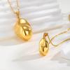 Vnox Stainless Steel 3D Irregular Ball Pendant Simple Smooth Women Necklace And Earring Set Jewelry Accessories Party Gift