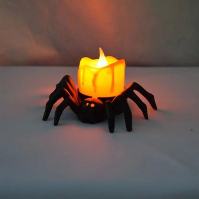 LED-Kerzenlicht Spinnenkürbis Elektronische Kerzenlampe Flammlose Batterie-Lichter Halloween Partyzubehör Dekoration Kerzen