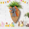 17in Carrot Easter Wreath with Black and White Burlap Bow Easter Rope Carrot Door/ Wall Decor Home Party Decorations for Spring