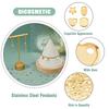 80Pcs 4 Styles Stainless Steel Charms Stamping Blank Tag Heart Golden 5.5~7x6~7x0.9~1.5mm Hole: 1~1.6mm 20pcs/style