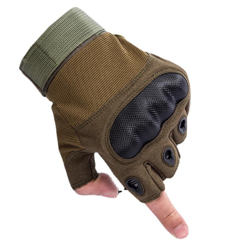 Tactical Half Finger Gloves Outdoor Cycling Sports Performances Ultra Fiber Non Slip Wear Resistant Fitness Military Fan Field Gloves