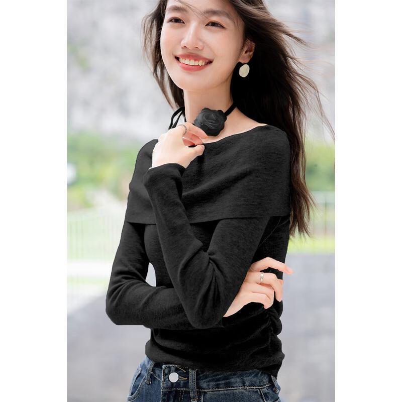 Mocana Women's Floral Halter One-Shoulder Long Sleeve Knit Top