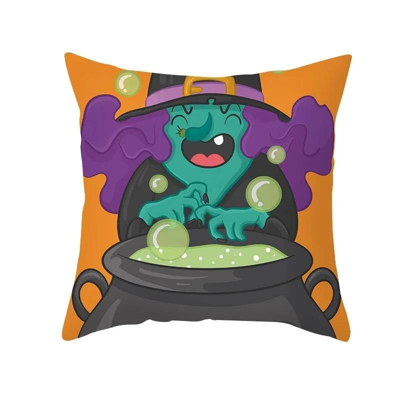 Halloween Horror Skull Pattern Living Room Office Sofa Car Decorative Pillowcase