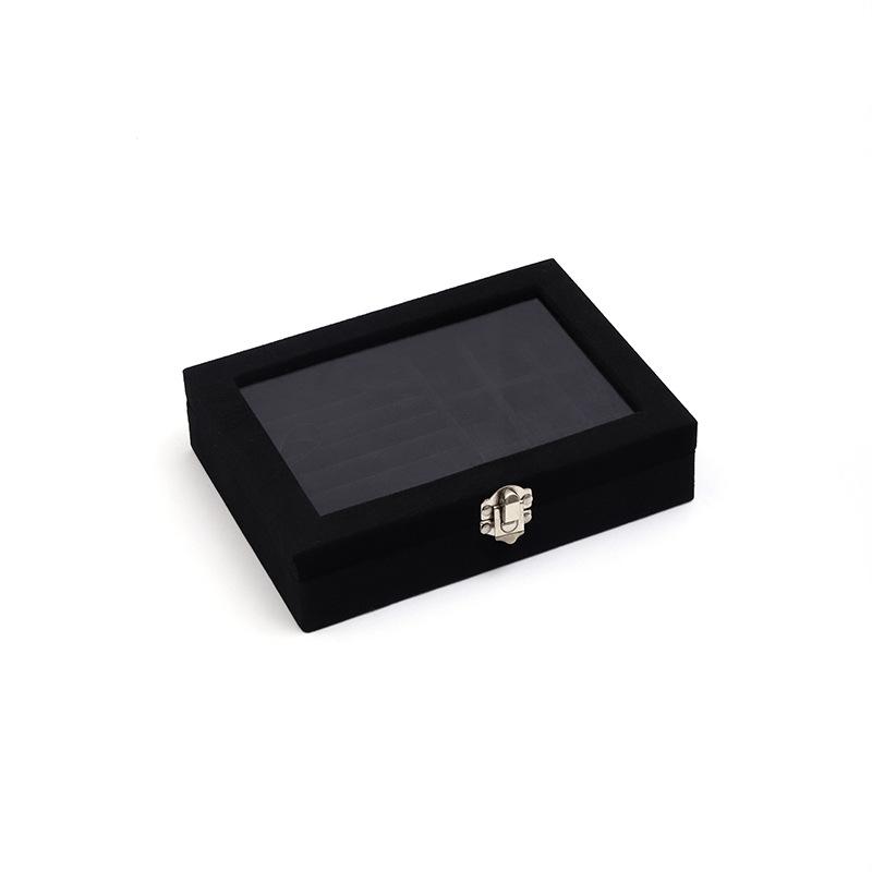 Single-layer Flannel Window-opening Acrylic Jewelry Storage Box, Ring, Earrings, Stud Earrings, Jewelry Finishing and Display Box.