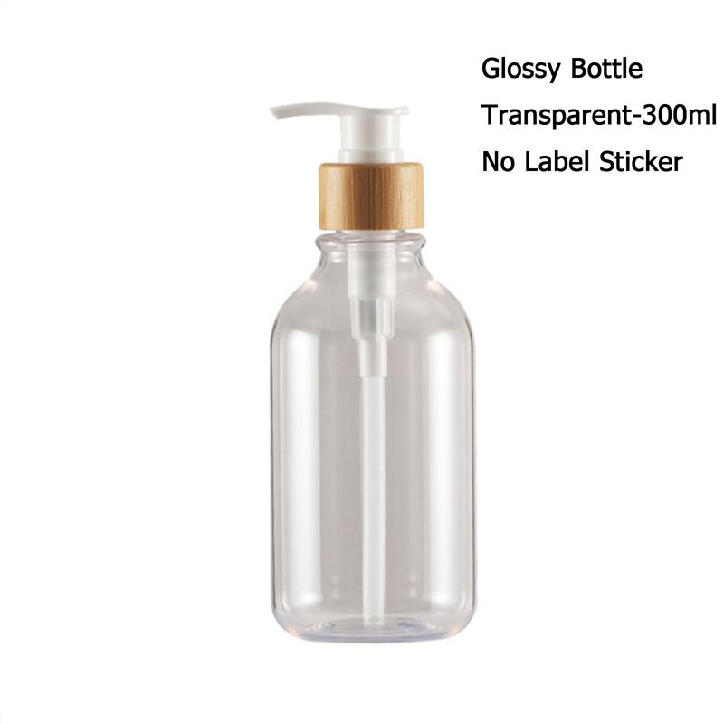 300ml Soap Pump Dispenser Bathroom Shampoo Shower Gel Wood Pump Empty Bottle Kitchen Refillable Hand Soap Lotion Container