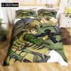 Soldier Duvet Cover Set King Size Soldier Helicopter Silhouette Bedding Set Microfiber 2/3pcs Green Black Military Quilt Cover