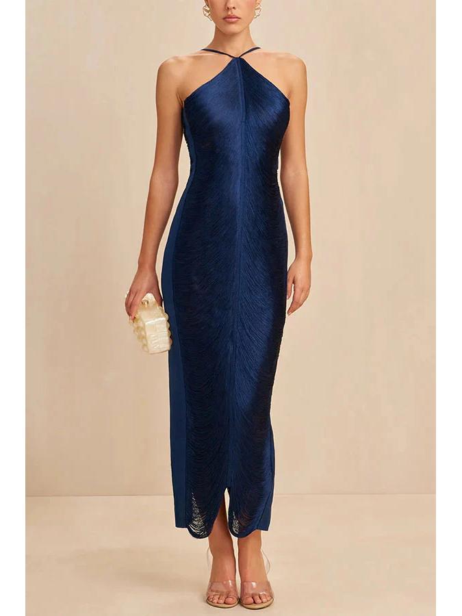2026 Neuer Stil Damen Quasten Neckholder Maxikleid