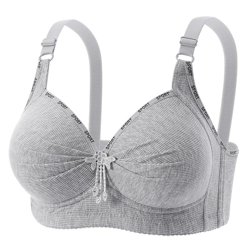 Front Closure Bra for Mature Women Fixed Cup Thin Wireless Shoulder Strap Bra Comfortable Supportive Full Coverage Everyday Underwear