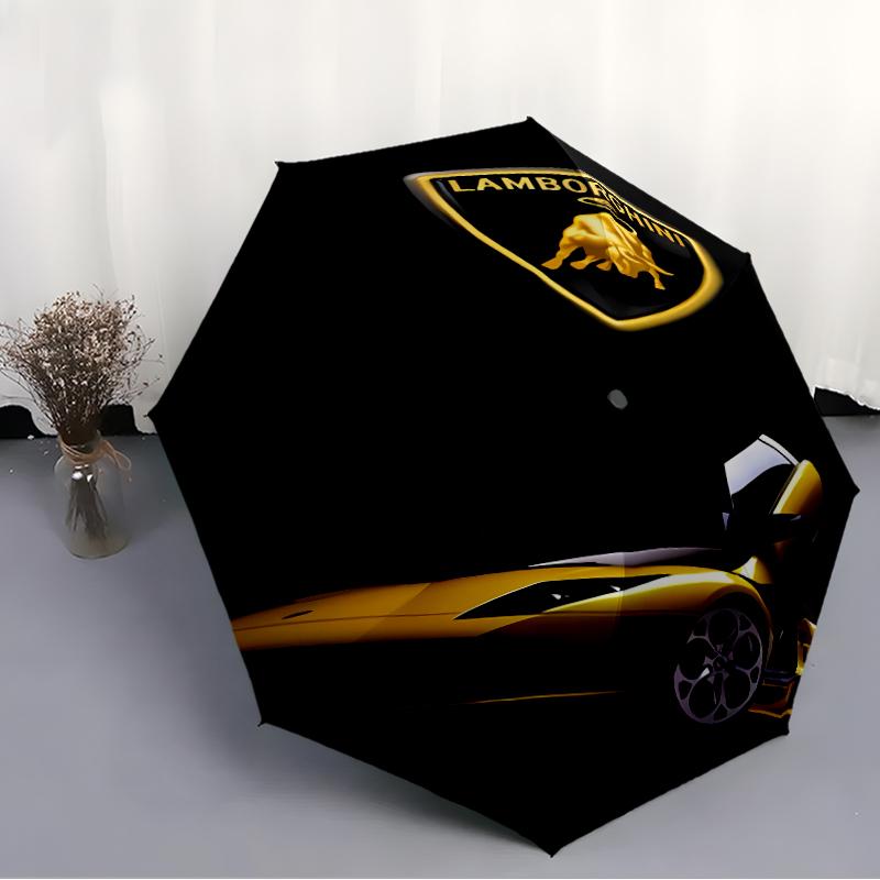 Printed L-Lamborghini logo Folding Umbrella,Outdoor,Leisure,And Travel Umbrella,Durable Umbrella Fabric,Birthday And Holiday Gift