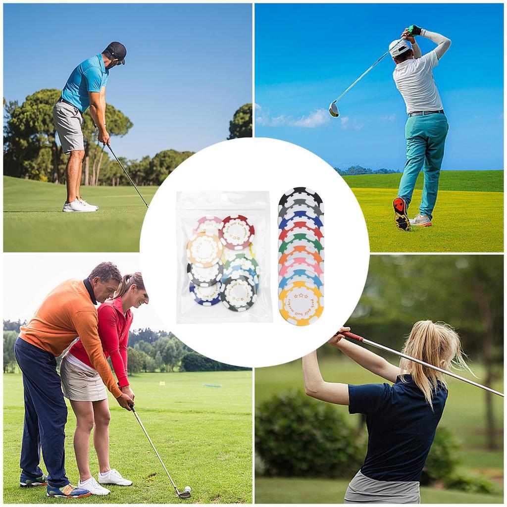 9Pcs Golf Ball Marker With Golf Hat Clip Tool Golf Marker Chips Outdoor Golf Accessories