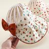 Comfortable Korean Style Flower Bucket Cap Wide Brim Bowknot Baby Shading Hat Breathable Anti-UV Empty Top Sunhat Girls