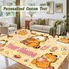 Crystal Velvet Square Rug Custom NameGarfield Pattern Non Slip Home Floor Decor Rug