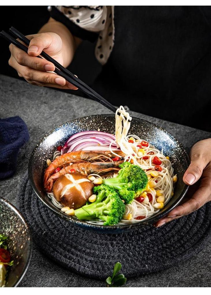 Japanese style ramen rice soup bowl ceramic bamboo cap ceramic bowl 7 inch distribution bowl with glaze in home color | Bowls