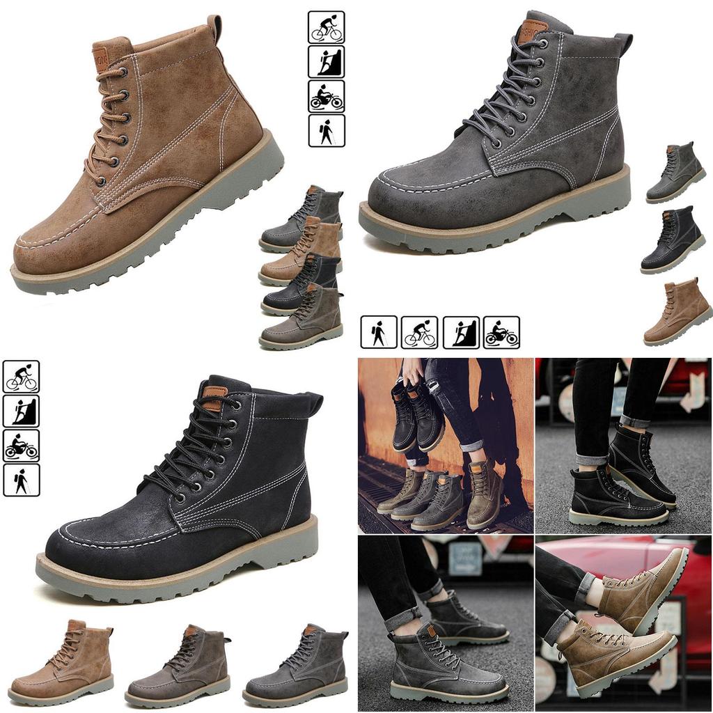 Bottes de travail d'extérieur premium pour hommes en cuir PU imperméable pour le confort hivernal