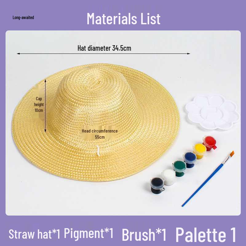 Kinderset zum Bemalen von Strohhüten zum Selbermachen: Kreative Dekoration im französischen Stil für den Kindergarten