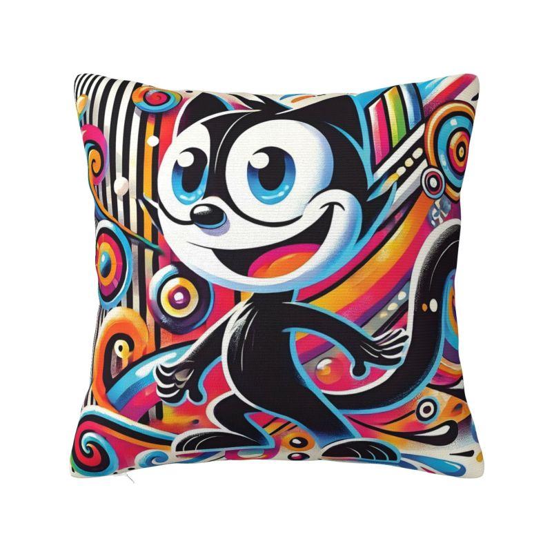 Custom Disney Felix The Cat Anime Pillow Case 40x40cm Decorative Cartoon Kawaii Luxury Cushion Cover Soft Pillowcase