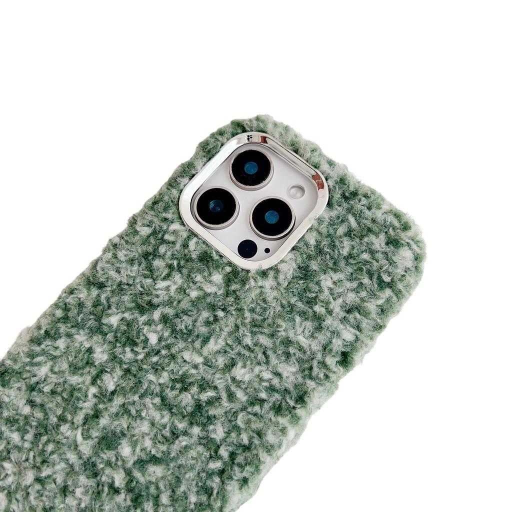 For iPhone 16 Pro Case Wool-Like Plush Soft TPU Protective Phone Cover