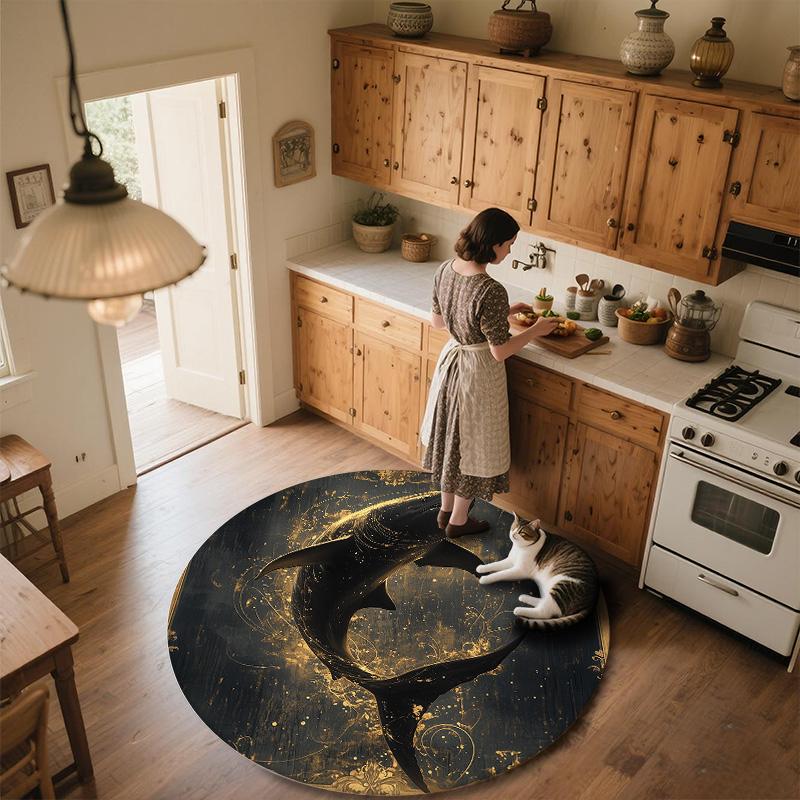 Shark,Round Area Rug,Carpet Rug for Living Room Bedroom Sofa Playroom Decor,Non-slip Floor Mat