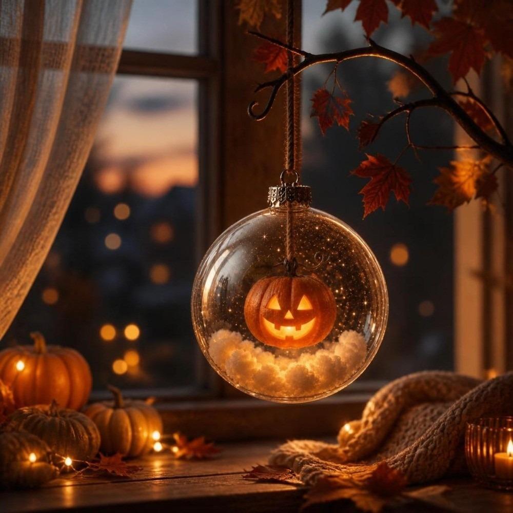 Plastic Halloween Hanging Ball Ornaments Luminous Hanging Ball Ghost Pendant Ball Tree Decoration