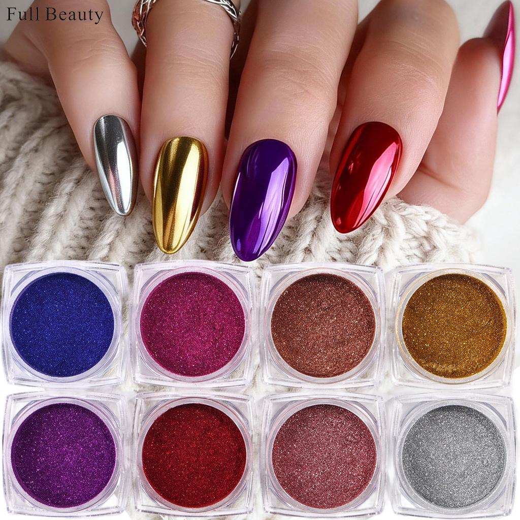 New 8 Colors Bottled Magic Mirror Nail Glitter Set Bottled Mirror Nail Polish Nail