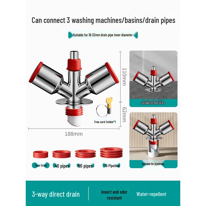 Washing Machine and Balcony Drain Pipe Splitter