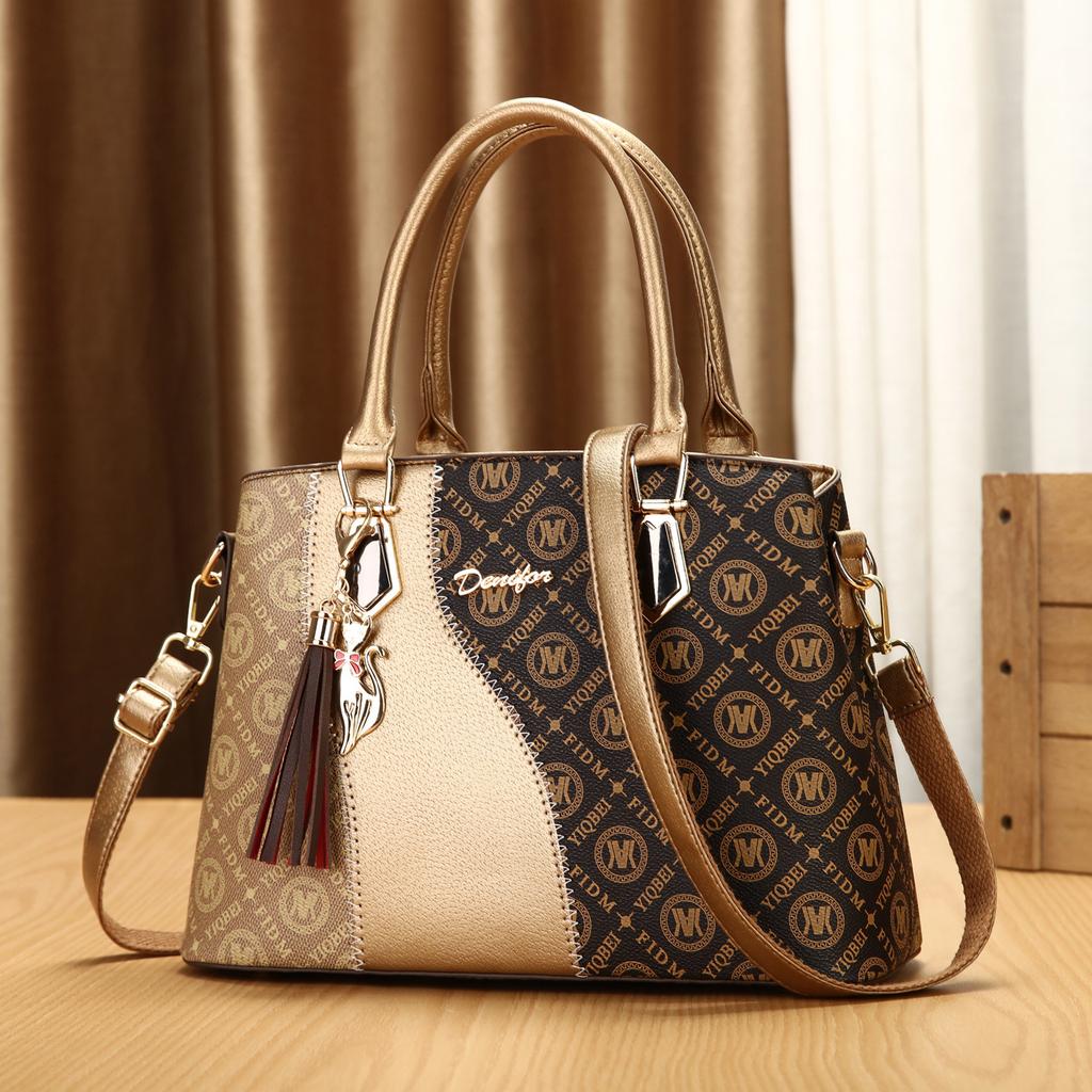 Vintage Large Capacity Fashionable Women's Tote Bag Leather Square Single Shoulder Handbag 2Piece Set Handbag Crossbody Bag