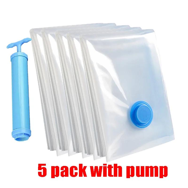 Vakuumbeutel für Kleidung, Luftvakuumbeutel mit Pumpe, Reiseutensilien, platzsparende Beutel für Bettdecken und Decken, Aufbewahrungs-Organizer