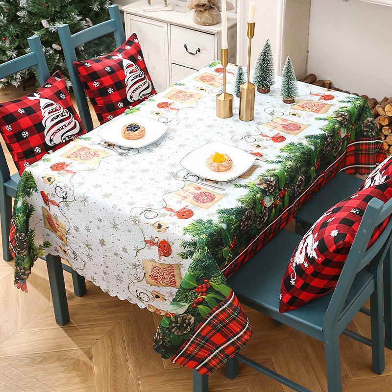 Christmas Printed Tablecloth Rectangle Dining Table Tablecloth Xmas Decorations Party Decoration