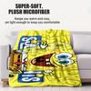 Cartoon Yellow Sponge-Bob Print Warm Blanket For Office Comfort Leisure Camp Travel Multifunctional Universal Blanket Fan Gift