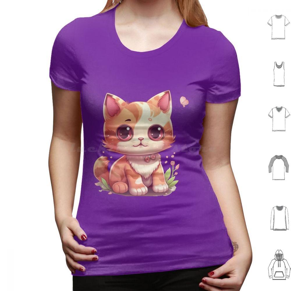 Kawaii Charming Kitty T Shirt Men Women Kids 6xl Cute Cat Illustration Cartoony Cat Design Meowing Cat Art Playful Cat
