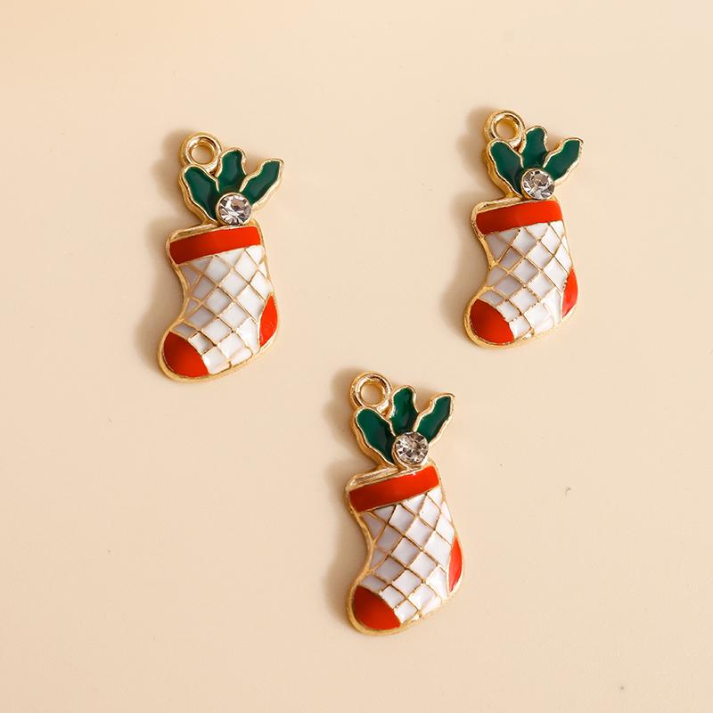 10pcs 17x21mm Cute Enamel Winter Snowflake Charms for Jewelry Making Christmas Earrings Pendants Necklaces DIY Crafts Supplies