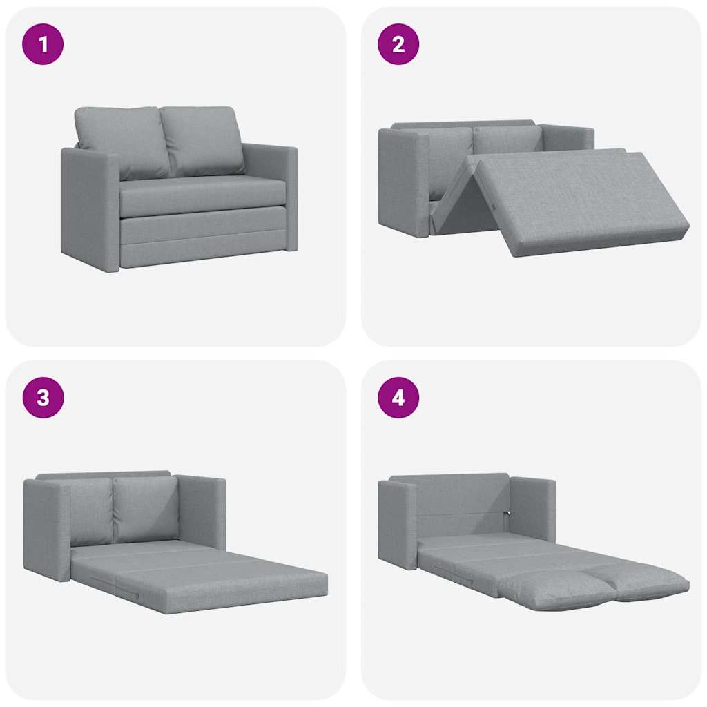 Floor Sofa with Sleeping Function Light Grey 112x174x55 Cm Fabric