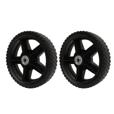 2pcs 8in Mower Wheels Increase Friction High Stability PVC Mower Replacement Wheels