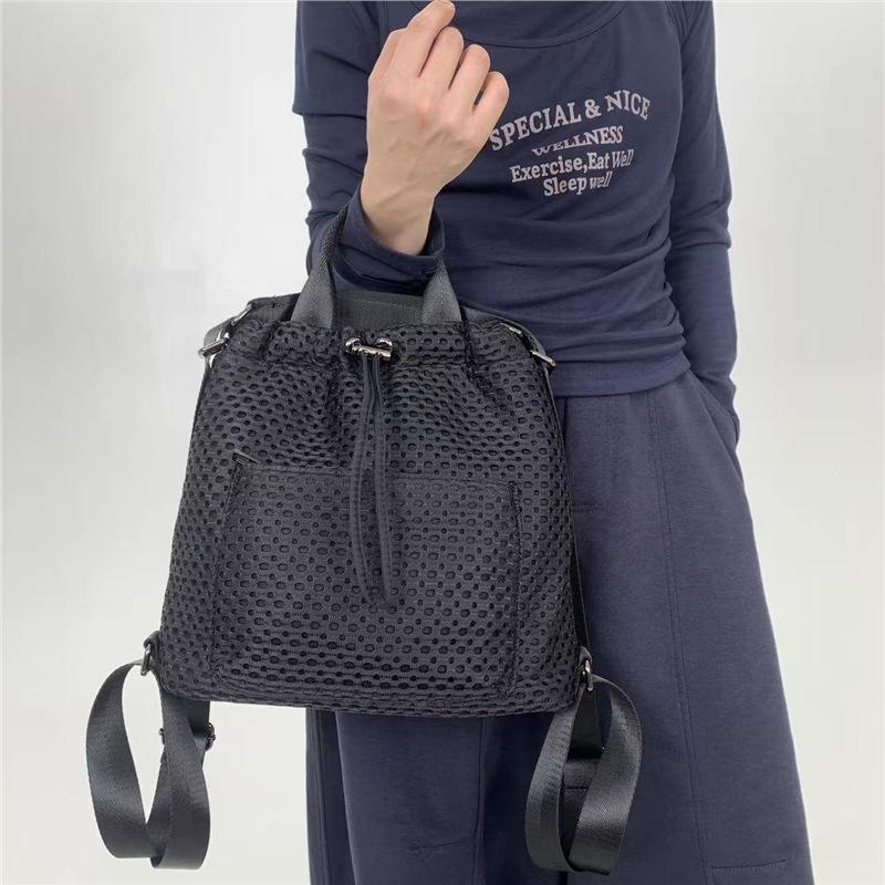 Ladies Mesh Multi-Pocket Casual Backpack Multi-Function Large Capacity Personalized Messenger Bag